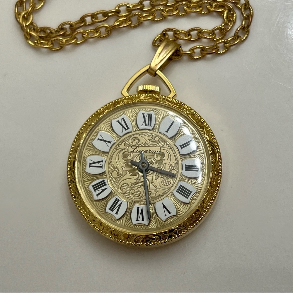 Lucerne Gold Pocket Watch Necklace - Picture 3 of 5